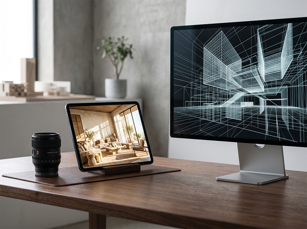 Fotografía 360 capturada vs renders CGI en preventa inmobiliaria — cuándo elegir cada una