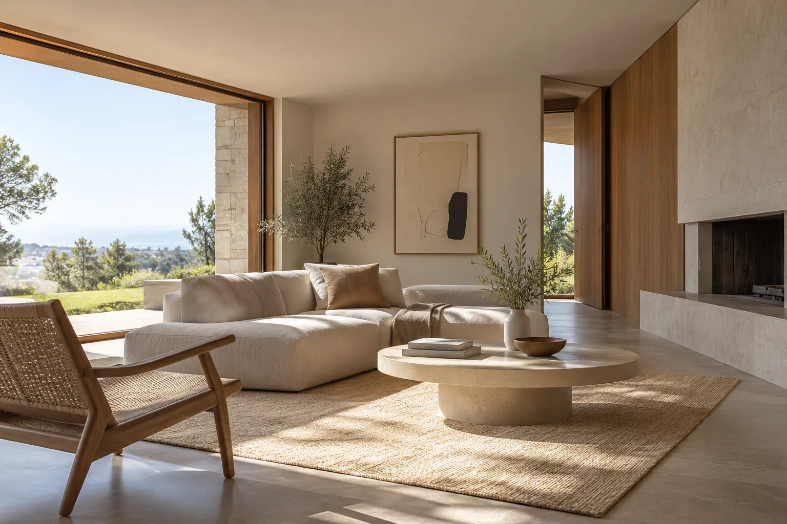 Interior con ventana luminosa y detalle visible en las zonas de sombra