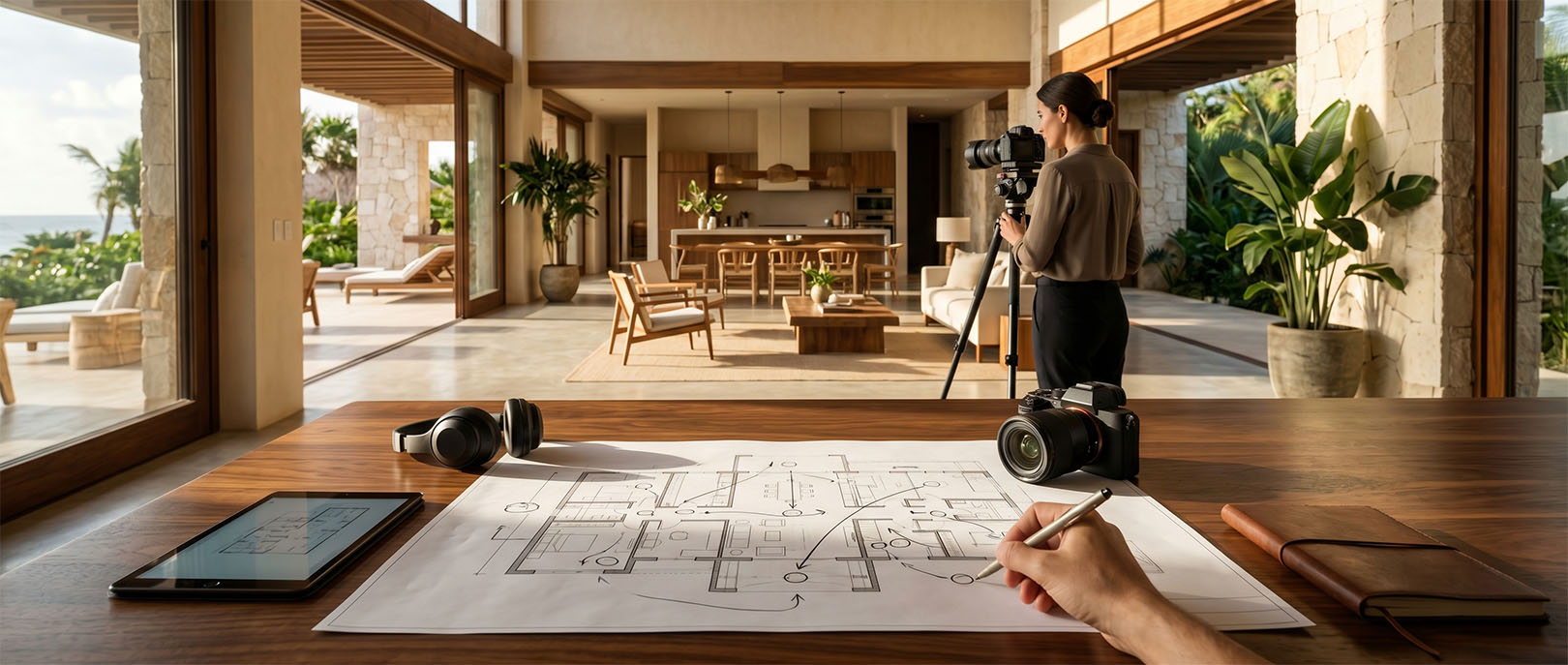 Pre-production scouting for a professional 360-degree virtual tour