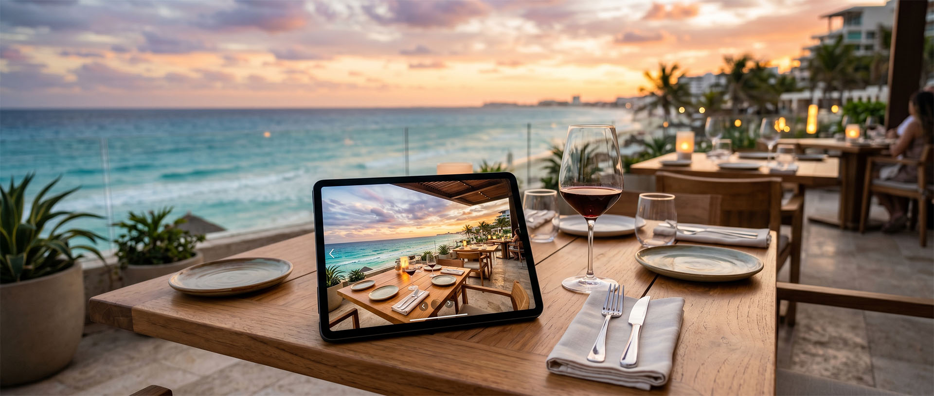 Restaurant in Cancun presented through an immersive 360-degree virtual tour