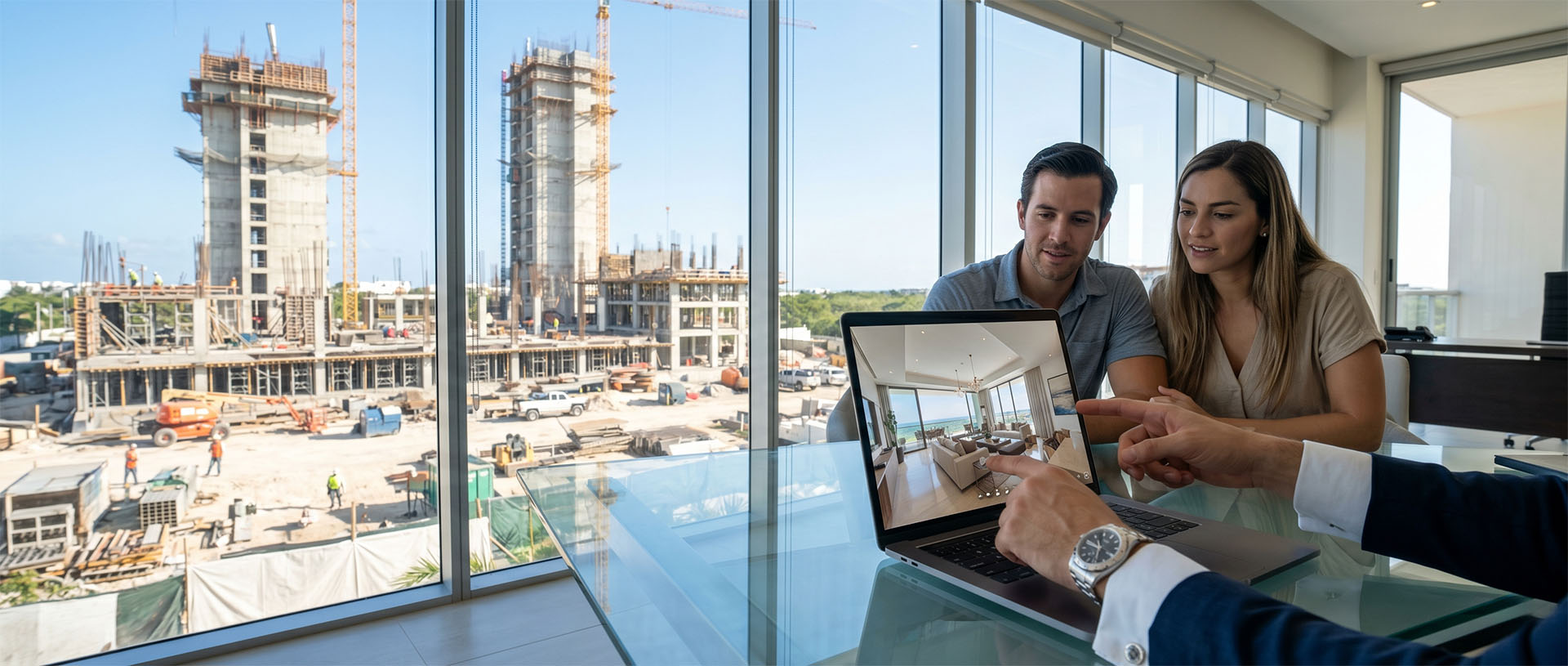 Pre-construction development presented through a 360 virtual experience