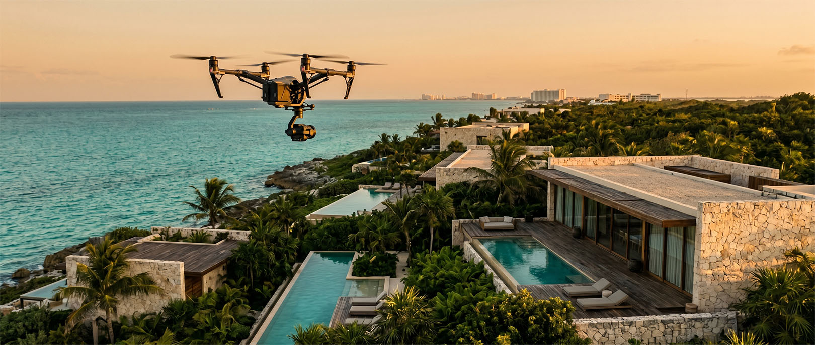 4K drone video production for a real estate development in the Mexican Caribbean