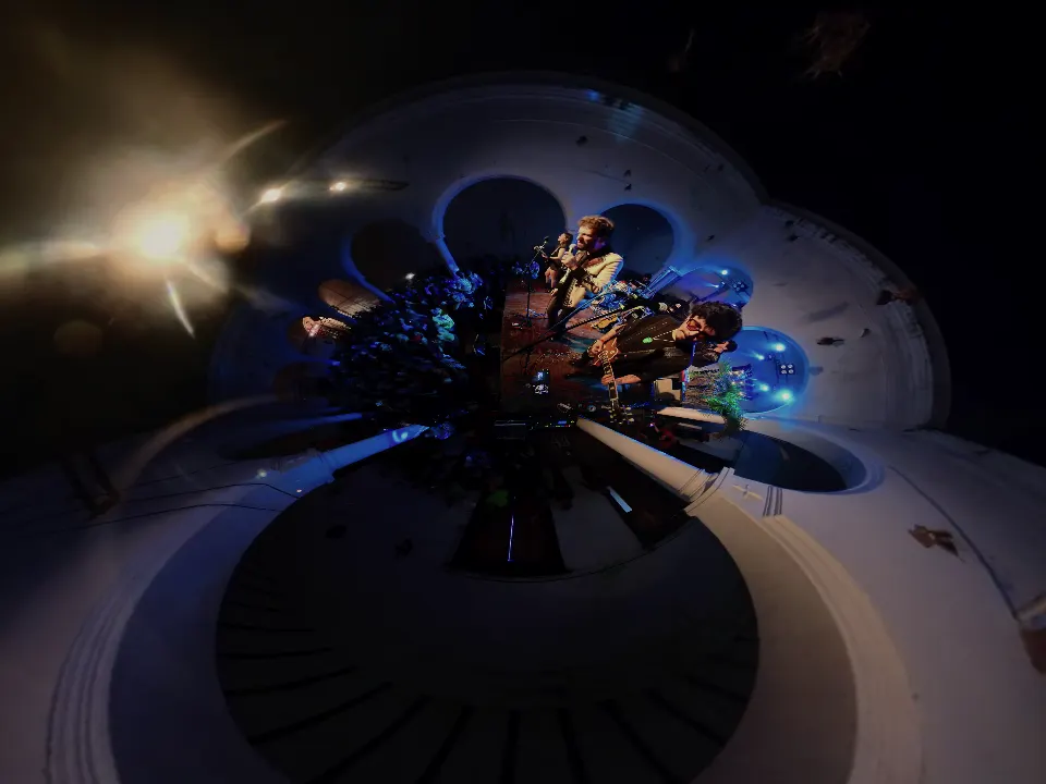 The concert stage turned into a little planet