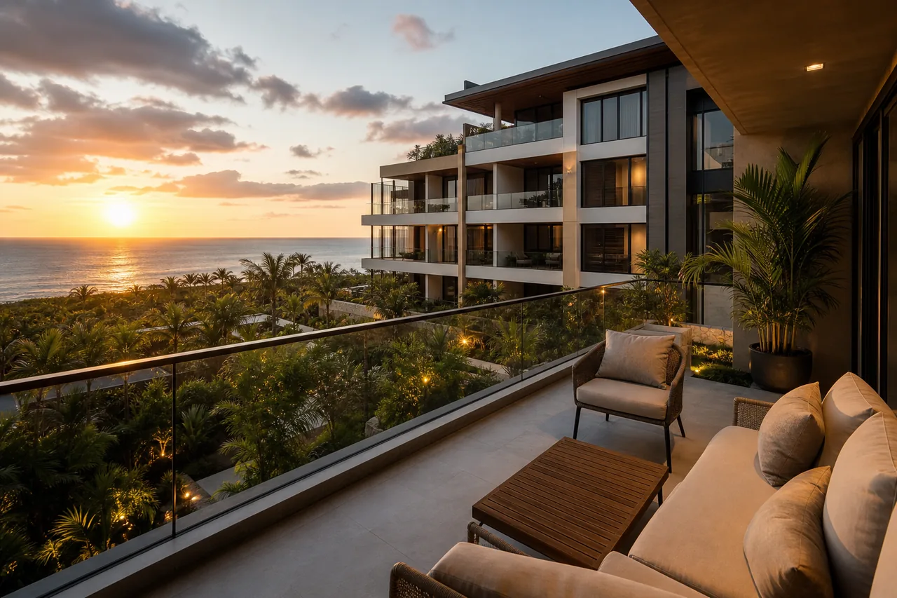 Desarrollo residencial contempor&aacute;neo frente al mar