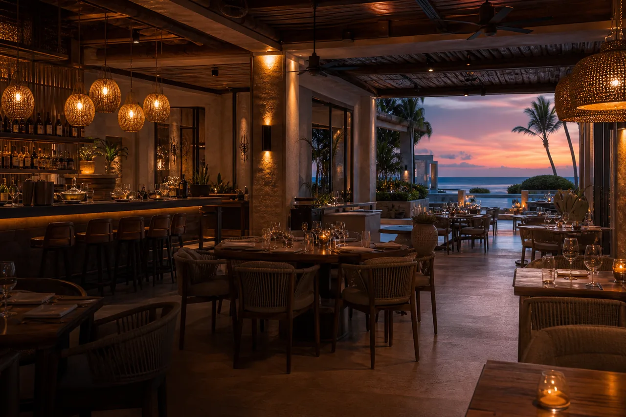 Restaurante y bar contempor&aacute;neo con vista al mar