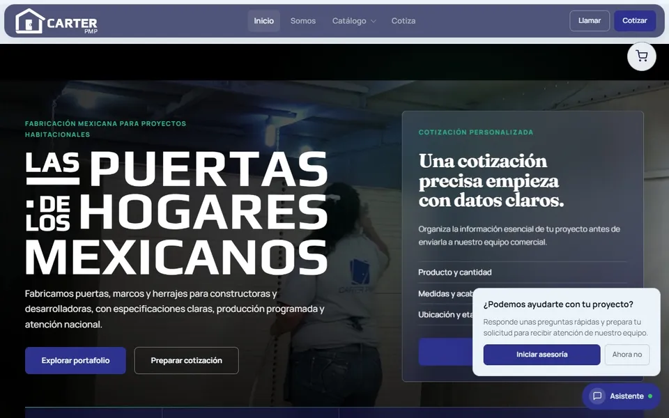 Carter PMP website on desktop