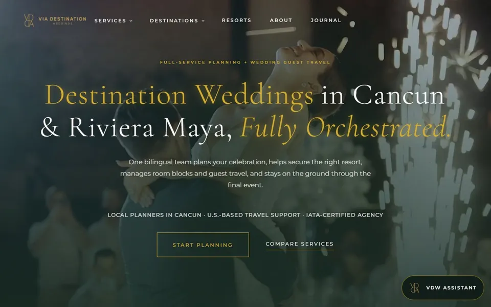 Via Destination Weddings website on desktop