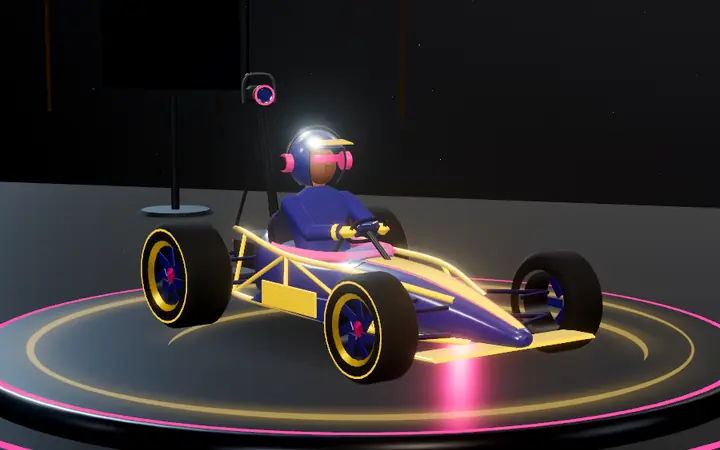 Lens RS, el kart de The Creator, en la plataforma del garaje