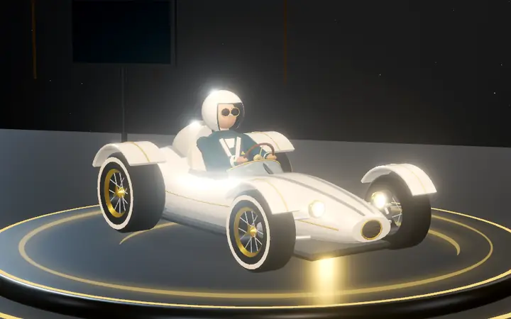 Meridian GT, el kart de The Hotelier, en la plataforma del garaje